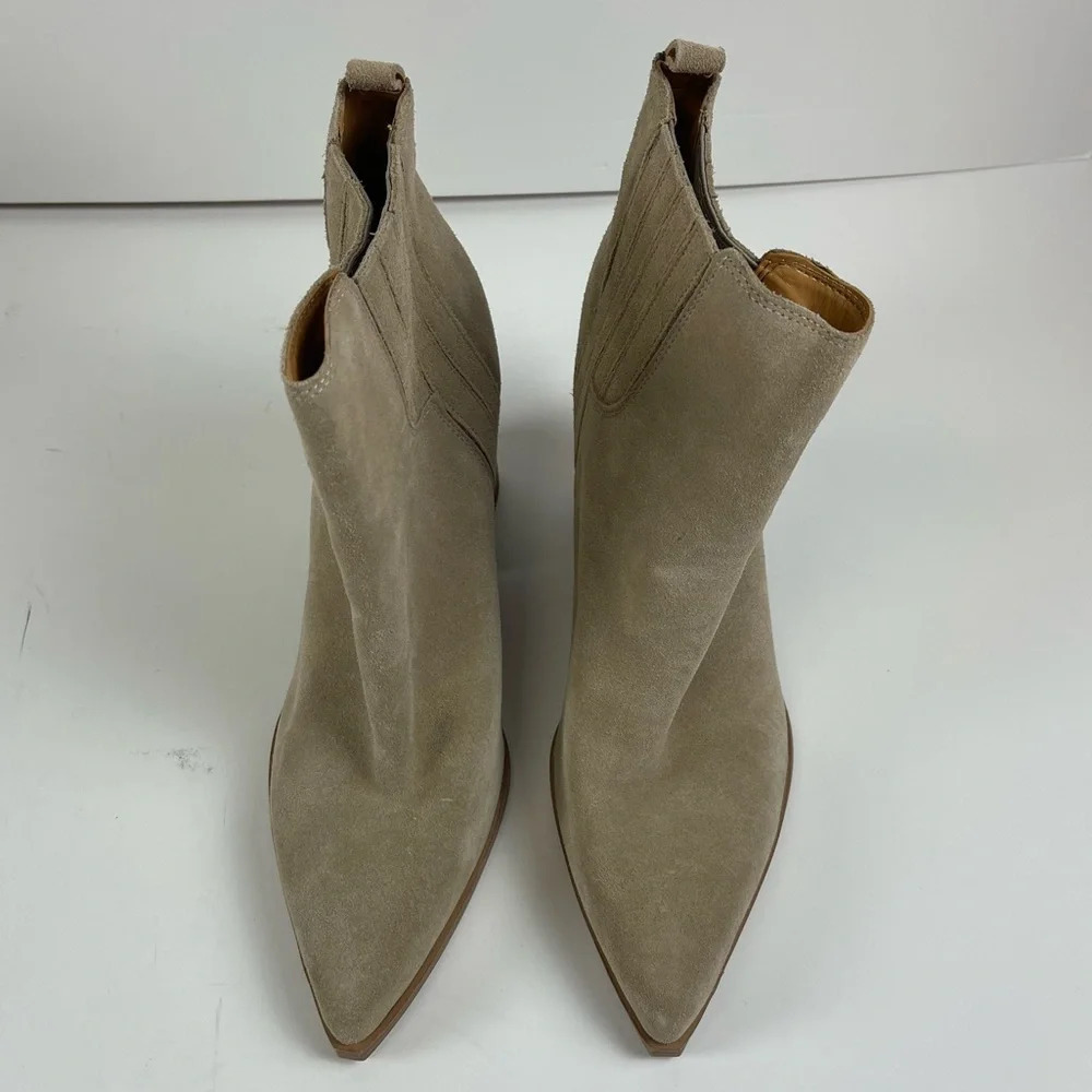 NEW Marc Fisher Oshay Pointed Toe Booties Tan Heels Womens Size US 11 M - Picture 4 of 13